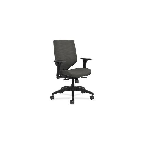 HON Solve Task Chair, Upholstered Back - Fabric Seat - Charcoal Fabric Back - Black Frame - 5-star Base - 29.8" Width x 29" Depth x 42" Height - 1 Each