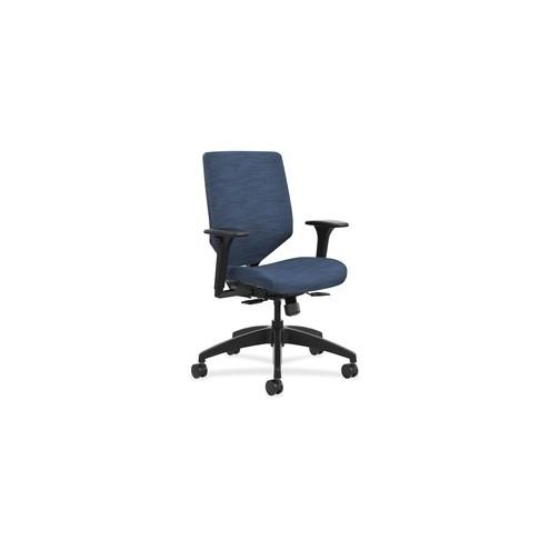 HON Solve Task Chair, Upholstered Back - Midnight Fabric Seat - Charcoal, Midnight Fabric Back - Black Frame - 5-star Base - 29.8" Width x 29" Depth x 42" Height - 1 Each