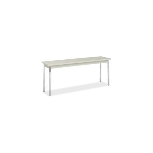 HON Utility Table, 72"W x 18"D - Natural Rectangle Top - Chrome Four Leg Base - 4 Legs - 72" Table Top Width x 18" Table Top Depth x 1.13" Table Top Thickness - 29" Height - Assembly Required