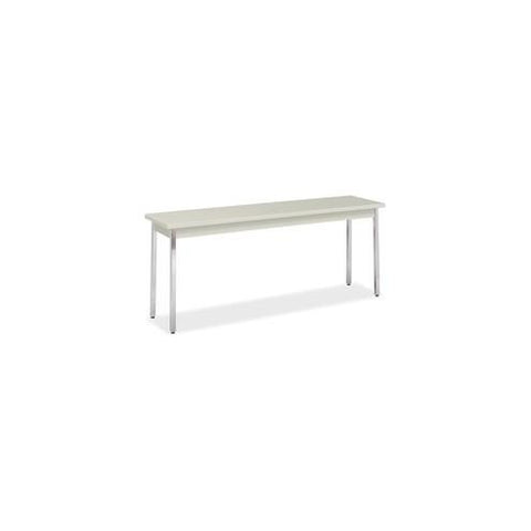 HON Utility Table, 72"W x 18"D - Natural Rectangle Top - Chrome Four Leg Base - 4 Legs - 72" Table Top Width x 18" Table Top Depth x 1.13" Table Top Thickness - 29" Height - Assembly Required