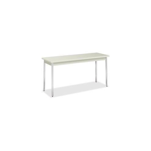 HON Utility Table, 60"W x 20"D - Natural Rectangle Top - Chrome Four Leg Base - 4 Legs - 60" Table Top Width x 20" Table Top Depth x 1.13" Table Top Thickness - 29" Height - Assembly Required