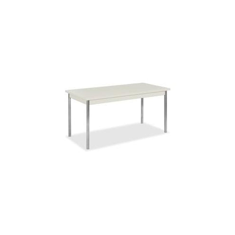 HON Utility Table, 60"W x 30"D - Natural Rectangle Top - Chrome Four Leg Base - 4 Legs - 60" Table Top Width x 30" Table Top Depth x 1.13" Table Top Thickness - 29" Height - Assembly Required