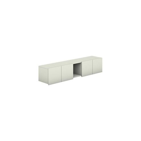 HON Voi 4-Door Overhead Cabinet - 72" x 14.3" x 14" - Square Edge - Finish: Laminate, White