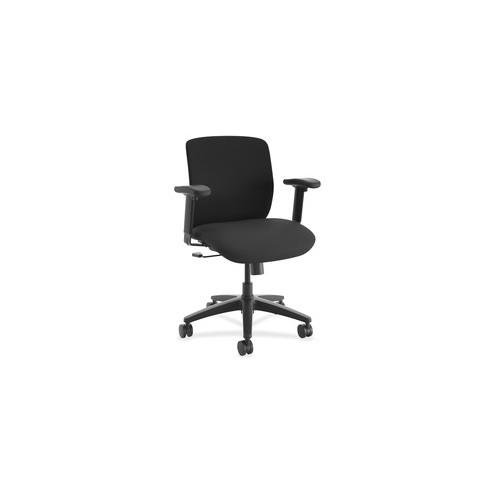 HON ComfortSelect K3 Task Chair - Fabric Seat - 5-star Base - Black - 26.8" Width x 30.8" Depth x 43.5" Height - 1 Each