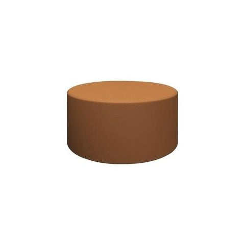 HPFI 1536 Round Ottoman - 18" x 36" - Material: Polyurethane Upholstery, Hardwood Base, Foam, Polycarbonate Upholstery, Polyester Resin Upholstery, Polyester Upholstery, Cotton Back - Finish: Orange