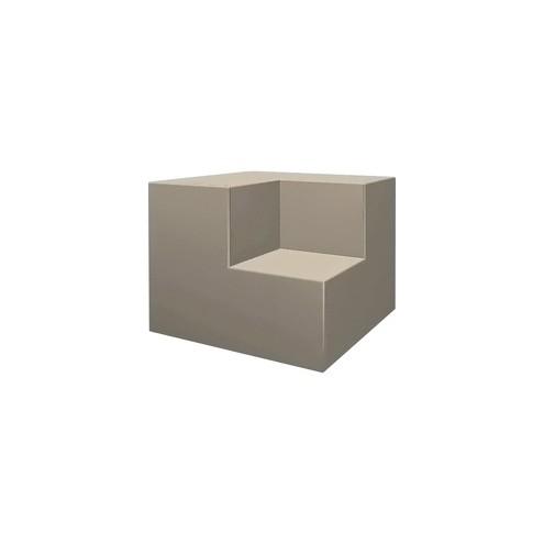 HPFI Inside Facing Corner Seat - 41" x 41" x 34.8"Chair, 19.8" x 20.8" x 34.8" x 2" Chair Seat - Material: Engineered Hardwood Frame - Finish: Beige