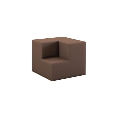 HPFI Inside Facing Corner Seat - 41" x 41" x 34.8"Chair, 19.8" x 20.8" x 34.8" x 2" Chair Seat - Material: Engineered Hardwood Frame - Finish: Brown