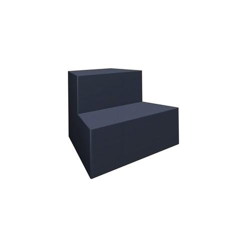 HPFI Outside Facing Wedge Seat - 45.5" x 39.5" x 35"Chair, 46" x 20" x 35" x 2" Chair Seat - Material: Engineered Hardwood - Finish: Navy