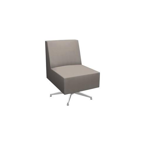 HPFI Armless Chair - 31" x 25.5" x 34" Chair, 25" x 20" x 19.5" Chair Seat, 16" Chair Back - Material: Hardwood Frame - Finish: Chrome Base, Taupe, Smoke