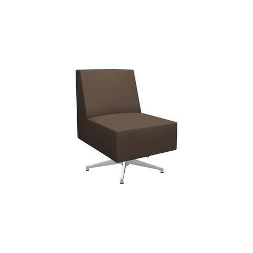 HPFI Armless Chair - 31" x 25.5" x 34" Chair, 25" x 20" x 19.5" Chair Seat, 16" Chair Back - Material: Hardwood Frame - Finish: Chrome Base, Brown