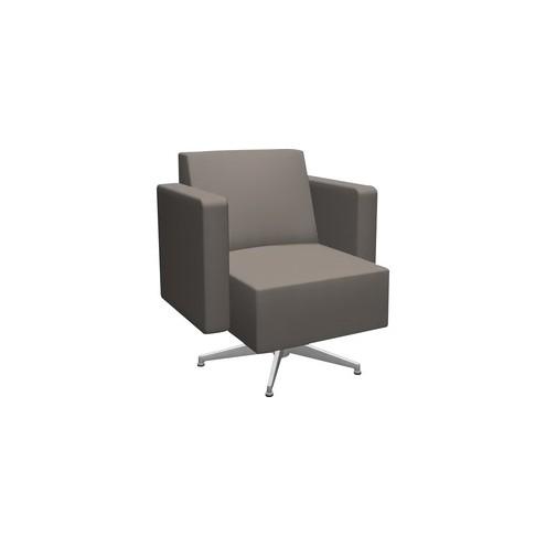 HPFI Chair - 30" x 31" x 34" Chair, 25" x 20" x 19.5" Chair Seat, 16" Chair Back, 8" Arm - Material: Hardwood Frame - Finish: Taupe, Smoke, Chrome Base