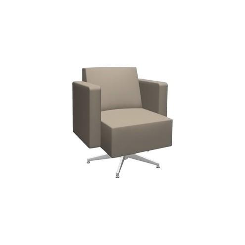 HPFI Chair - 30" x 31" x 34" Chair, 25" x 20" x 19.5" Chair Seat, 16" Chair Back, 8" Arm - Material: Hardwood Frame - Finish: Beige, Chrome Base