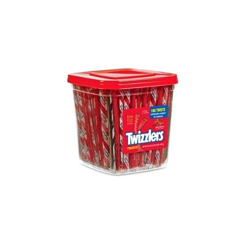 Twizzlers Hershey Co. Strawberry Twists Snack - Strawberry - Individually Wrapped, Reusable Container - 3.59 lb - 720 / Carton - 180 Per Box