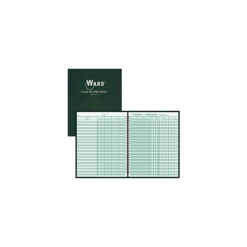 Ward Class Record Book - Wire Bound - 8 1/2" x 11" Sheet Size - White Sheet(s) - Dark Green Cover - 1 Each