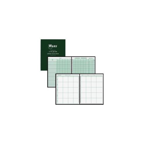 Ward Combo Teacher's Record/Planning Book - Wire Bound - 8 1/2" x 11" Sheet Size - White Sheet(s) - Green Cover - 1 Each