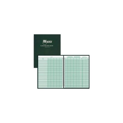 Ward Teacher's 9-10 Week Class Record Book - Wire Bound - 8 1/2" x 11" Sheet Size - White Sheet(s) - Green Print Color - Green Cover - 1 Each