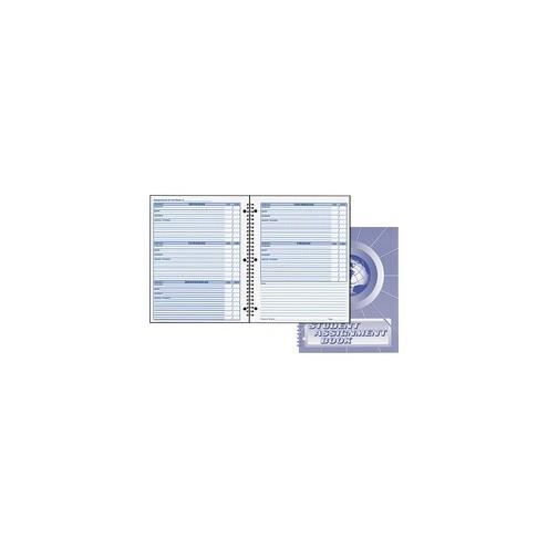 Ward 40 Week Student Assignment Book - Weekly, Daily - 9 Month - 8 1/2" x 11" Sheet Size - Twin Wire - White - Laminated, Hole-punched, Durable - 1 Each