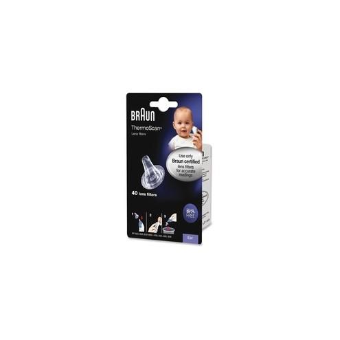 Braun Ear Thermometer Lens Filters - Latex-free, BPA Free, Prevents Germs - 40 / Pack - Clear