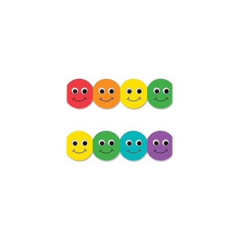 Hygloss Smiley Face Design Border Strips - 12 (Smiley Face) Shape - Long Lasting, Durable, Damage Resistant - 36" Height x 3" Width - Assorted - 12 / Pack