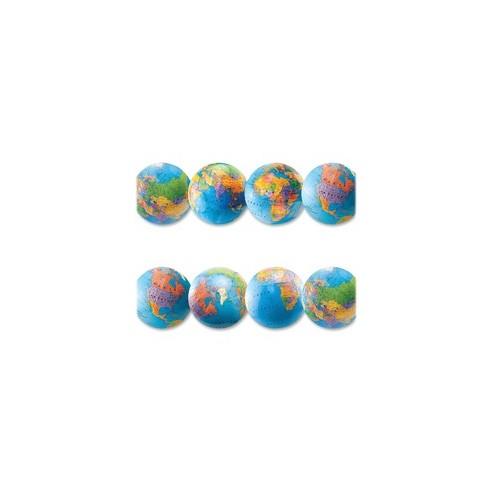 Hygloss Globe Design Border Strips - 12 (Globe) Shape - Damage Resistant, Durable, Long Lasting - 36" Height x 3" Width - Assorted - 12 / Pack