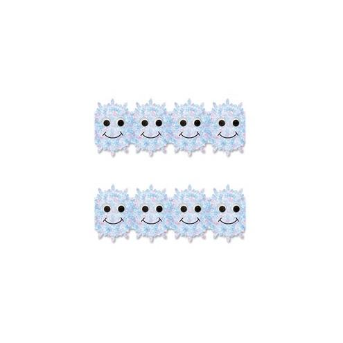 Hygloss Happy Snowflakes Border Strips - 12 (Happy Snowflakes) Shape - Damage Resistant, Durable, Long Lasting - 36" Height x 3" Width - Assorted - 12 / Pack