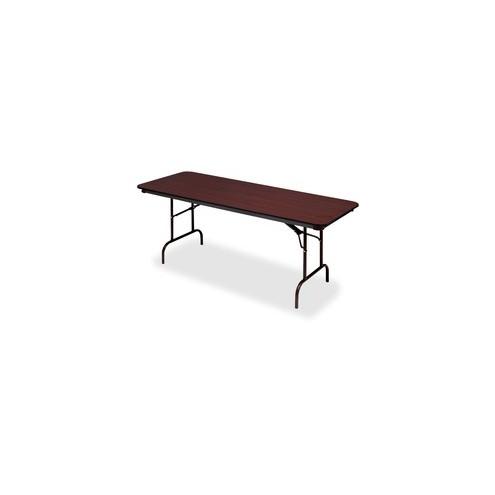 Iceberg Premium Wood Laminate Folding Table - Melamine Rectangle Top - 96" Table Top Length x 30" Table Top Width x 0.75" Table Top Thickness - 29" Height - Mahogany
