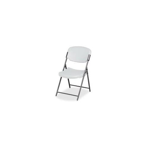 Iceberg Rough 'N Ready Folding Chair - Platinum Polyethylene Seat - Steel Frame - Platinum - 1 Each