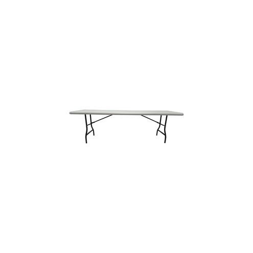 Iceberg IndestrucTable TOO 1200 Series Folding Table - Rectangle Top - 96" Table Top Length x 30" Table Top Width x 1" Table Top Thickness - 29" Height - Platinum, Powder Coated - Polyethylene, Steel