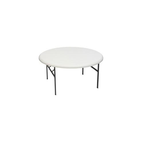 Iceberg IndestrucTable TOO 1200 Series Round Folding Table - Round Top - Four Leg Base - 1" Table Top Thickness x 60" Table Top Diameter - 29" Height - Platinum, Powder Coated - Steel