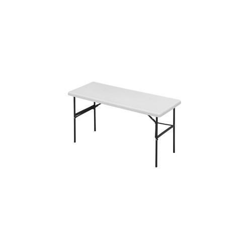 Iceberg IndestrucTable TOO 1200 Series Folding Table - Platinum Rectangle Top - 60" Table Top Length x 24" Table Top Width - 29" Height - Assembly Required - Powder Coated