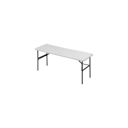 Iceberg IndestrucTable TOO 1200 Series Folding Table - Platinum Rectangle Top - 72" Table Top Length x 24" Table Top Width - 29" Height - Assembly Required - Powder Coated