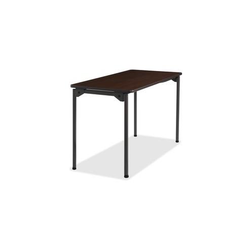 Iceberg Maxx Legroom Wood Folding Table - Melamine Rectangle Top - Four Leg Base - 4 Legs - 24" Table Top Width x 48" Table Top Depth x 0.75" Table Top Thickness - 29" Height - Walnut