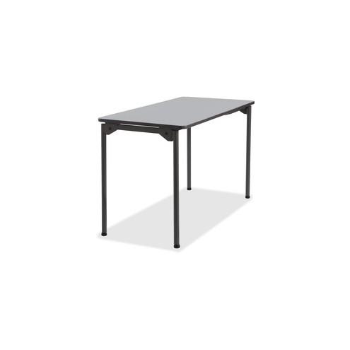 Iceberg Maxx Legroom Wood Folding Table - Melamine Rectangle Top - Four Leg Base - 4 Legs - 24" Table Top Width x 48" Table Top Depth x 0.75" Table Top Thickness - 29" Height - Gray