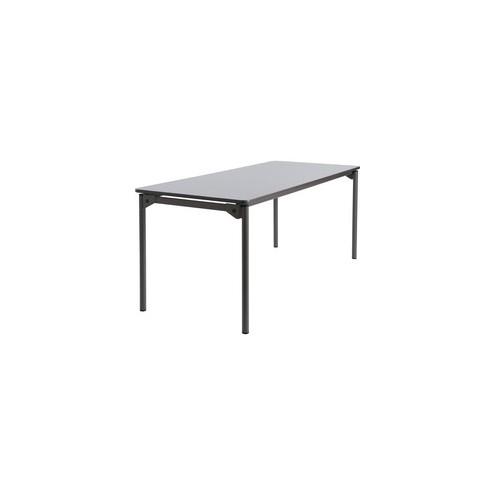 Iceberg Maxx Legroom Wood Folding Table - Melamine Rectangle Top - Four Leg Base - 4 Legs - 30" Table Top Width x 72" Table Top Depth x 0.75" Table Top Thickness - 29" Height - Gray