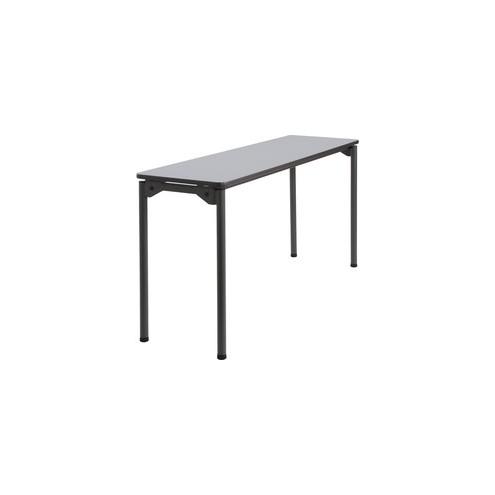 Iceberg Maxx Legroom Wood Folding Table - Melamine Rectangle Top - Four Leg Base - 4 Legs - 18" Table Top Width x 60" Table Top Depth x 0.75" Table Top Thickness - 29" Height - Gray