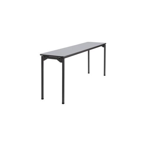Iceberg Maxx Legroom Wood Folding Table - Melamine Rectangle Top - Four Leg Base - 4 Legs - 18" Table Top Width x 72" Table Top Depth x 0.75" Table Top Thickness - 29" Height - Gray