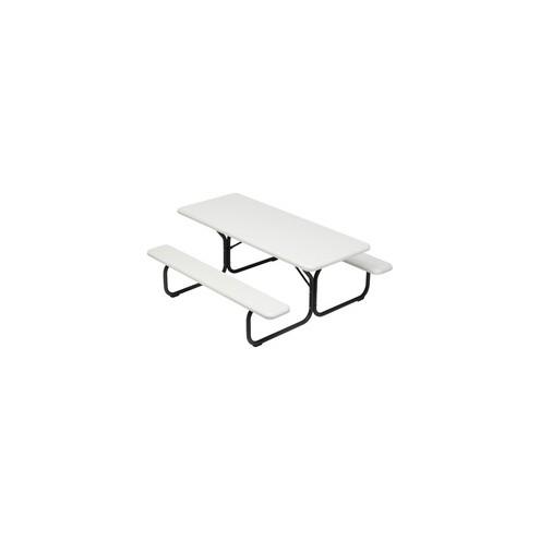 Iceberg IndestrucTable TOO 1200 Series 65923 Commercial Grade Picnic Table - Gray Steel Frame - Platinum - Steel, Polyethylene - 72" Width - 29" Height - 1 Each