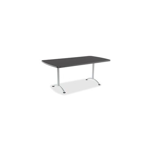 Iceberg Arc Fixed Height Table 36X72 Rectangular, Graphite - Rectangle Top - 72" Table Top Length x 36" Table Top Width - Assembly Required - Graphite