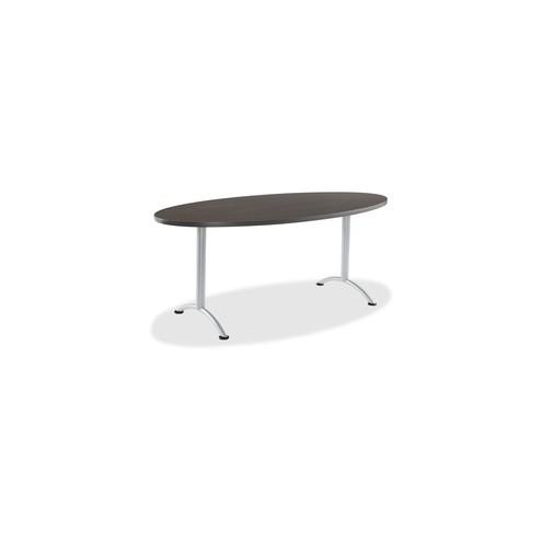 Iceberg Utility Table - Oval Top - 72" Table Top Length x 36" Table Top Width - Assembly Required - Gray Walnut