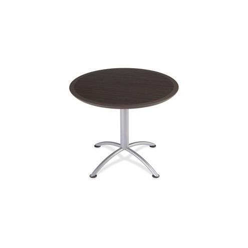 Iceberg Dura-Comfort Edge Round Hospitality Table - Round Top - 1.13" Table Top Thickness x 36" Table Top Diameter - 29" Height - Assembly Required - Gray, Laminated, Silver - Particleboard
