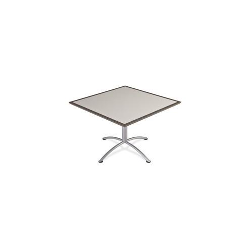 Iceberg Dura-Comfort Edge Round Hospitality Table - Round Top - 1.13" Table Top Thickness x 36" Table Top Diameter - 29" Height - Assembly Required - Gray, Laminated - Particleboard