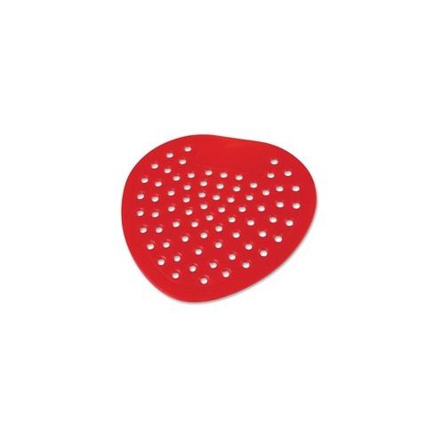 Impact Products Deluxe Deodorizing Urinal Screens - Cherry - Lasts upto 45 Day - Deodorizer, Tapered Drain Hole, Flexible - 72 / Carton - Red