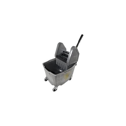 Impact Products 35 QT Down Press Mop Bucket Wringer Combo - 35 quart - Polypropylene, Polyethylene, Plastic - Gray - 1 Each