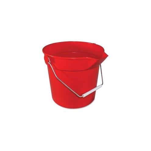Impact Products 10-qt Deluxe Bucket - 10 quart - Heavy Duty, Rugged, Spill Resistant, Alkali Resistant, Acid Resistant, Embossed, Handle - 10.3" x 11" - Polypropylene - Red - 1 Each