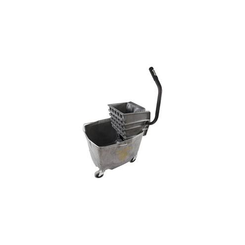 Impact Products 35 QT Side Press Mop Bucket Wringer Combo - 35 quart - Splash Resistant, Reinforced, Handle, Durable, Corrosion Resistant - Plastic, Polyethylene, Steel - Gray - 1 Each