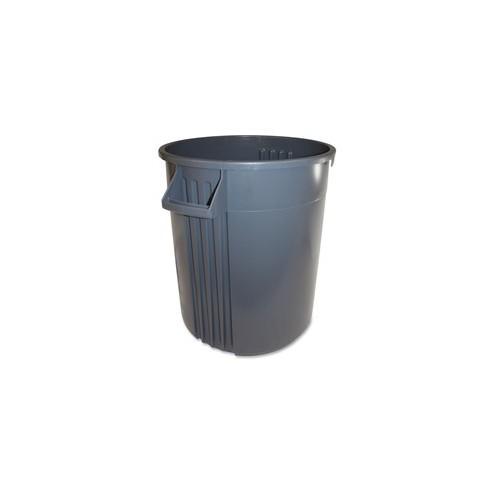 Gator 32-gallon Vented Container - 32 gal Capacity - Round - 27.1" Height x 22" Width - Plastic, Polyethylene - Gray