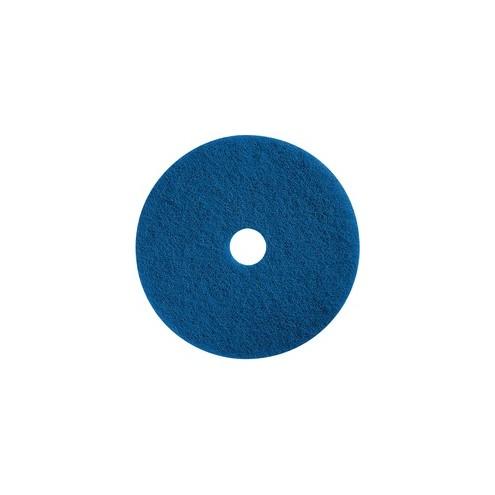 Impact Products Conventional Floor Cleaning Pads - 17" Diameter - 5/Carton x 17" Diameter x 1" Thickness - Fiber - Blue