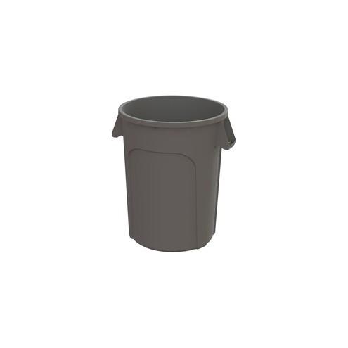 Value-Plus Container 20 Gal Plastic Gray - Sturdy Handle - Plastic - Gray