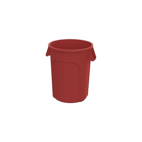Value-Plus 20 Gallon Plastic Red Container - Sturdy Handle - Plastic - Red
