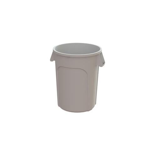 Value-Plus 32 Gallon White Plastic Container - Sturdy Handle - Plastic - White